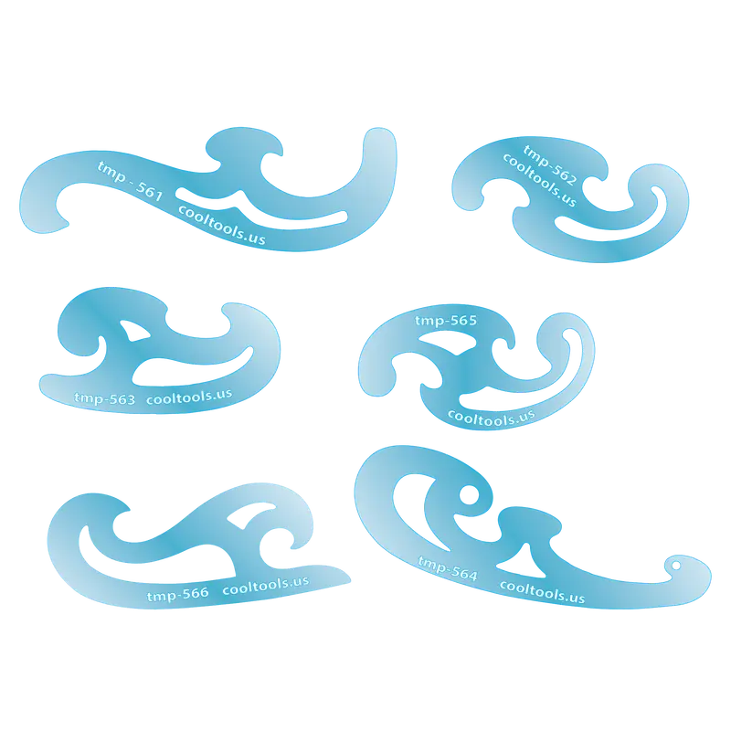 Mini French Curve Jewelry Template Set – Six Precision Curves 1