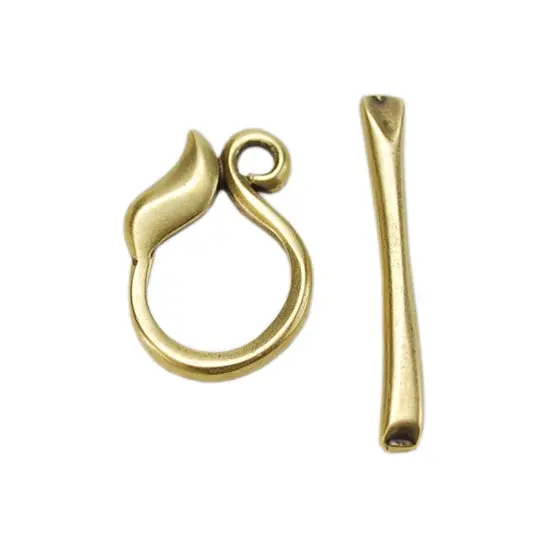 Mini Leaf & Twig Bronze-Plated Toggle Clasp – 16Mm × 23Mm Rustic Accent, Single Unit 1