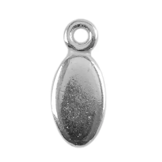 Mini Oval Silver-Plated Pendant Blank – 5×8.5Mm – Pack Of 4 1