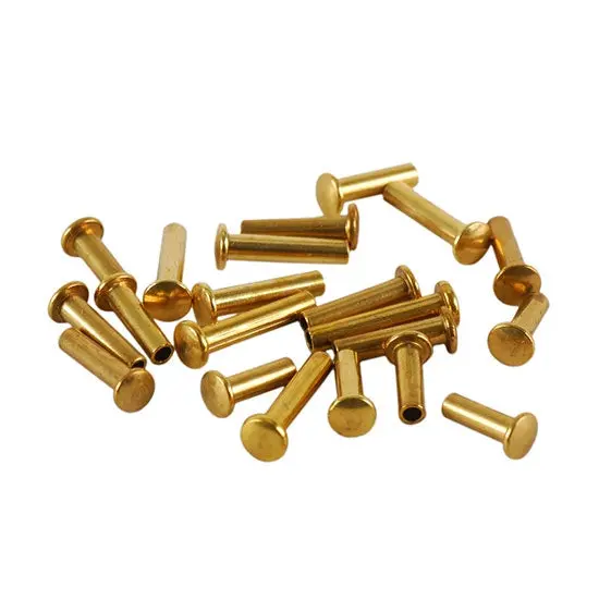 Miniature Brass Rivets – 1/16" Diameter, Assorted Medium Shaft Lengths, Pack Of 125 1