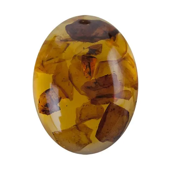 Natural Amber Cabochon – Oval-Shaped Gemstone 1