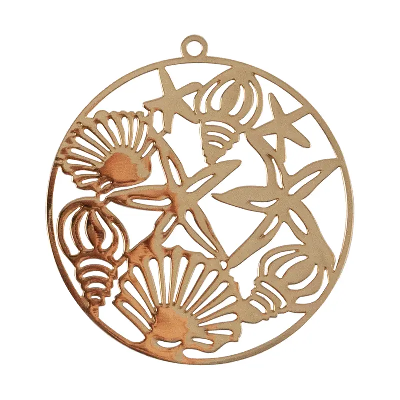 Ocean-Inspired Brass Pendant Set – 4-Piece Collection 1