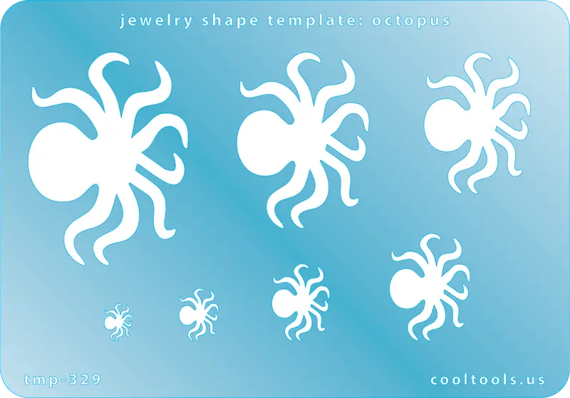 Octopus Silhouette Template For Whimsical Metal Clay Art 1