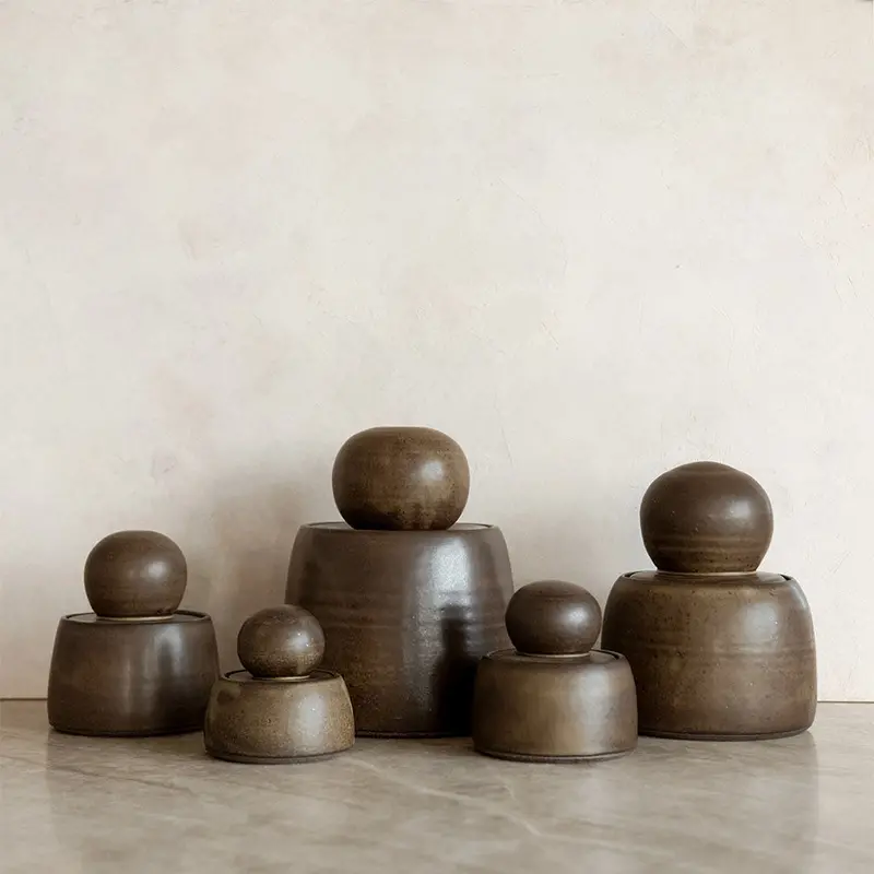 Olive-Tone Ceramic Stash Container 1