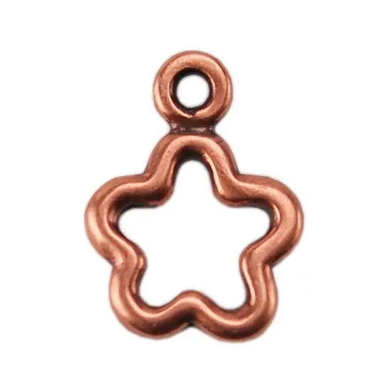 Open Flower Copper Charm – Delicate Bloom Design For Layered Jewelry 1