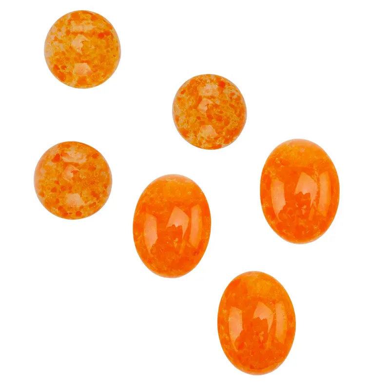 Orange Speckled Colored Glass Cabochon 1