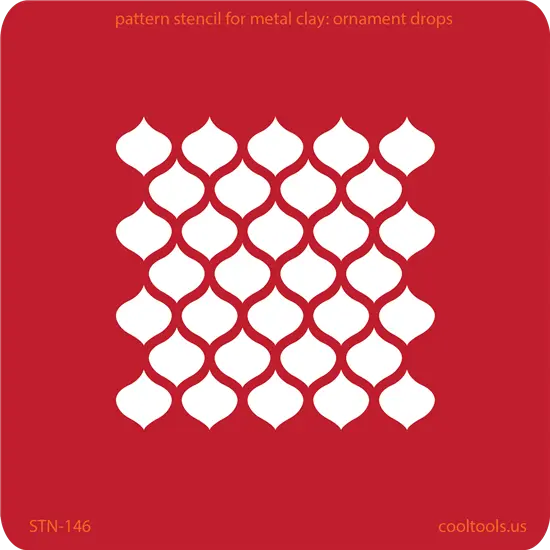 Ornament Drop Metal Clay Stencil 1