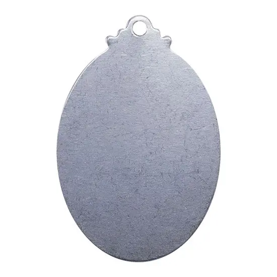Ornate Oval Nickel Pendant – 1-1/4 Inches – Pack Of 2 1