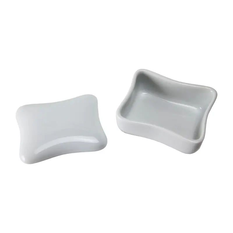 Oval-Lid Rectangular Porcelain Trinket Box, 2.75 Inches 1