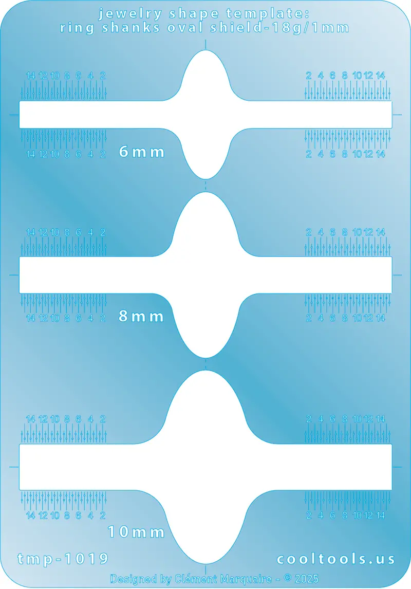 Oval Shield Ring Shank Template For Metal Clay 1