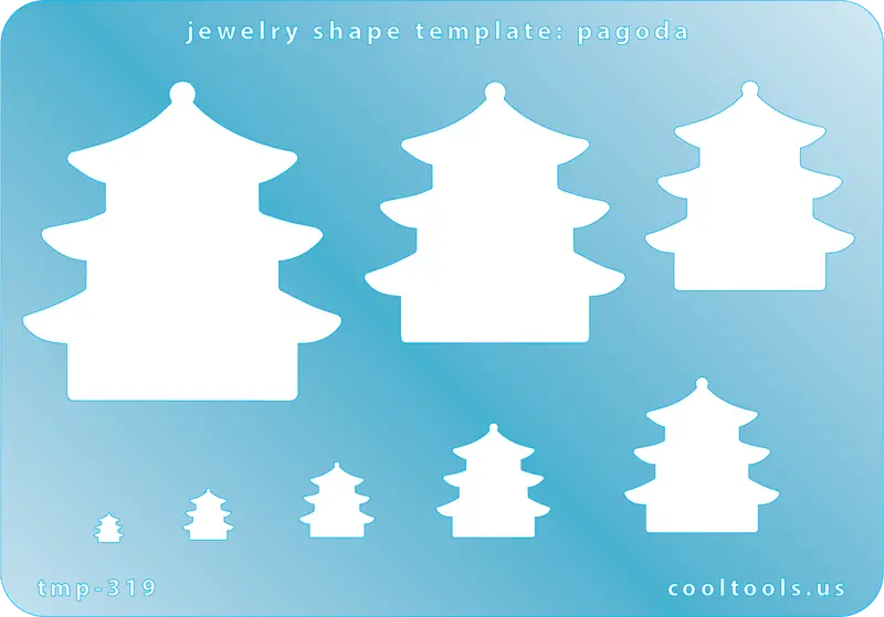 Pagoda Silhouette Template For Asian-Themed Metal Clay Projects 1