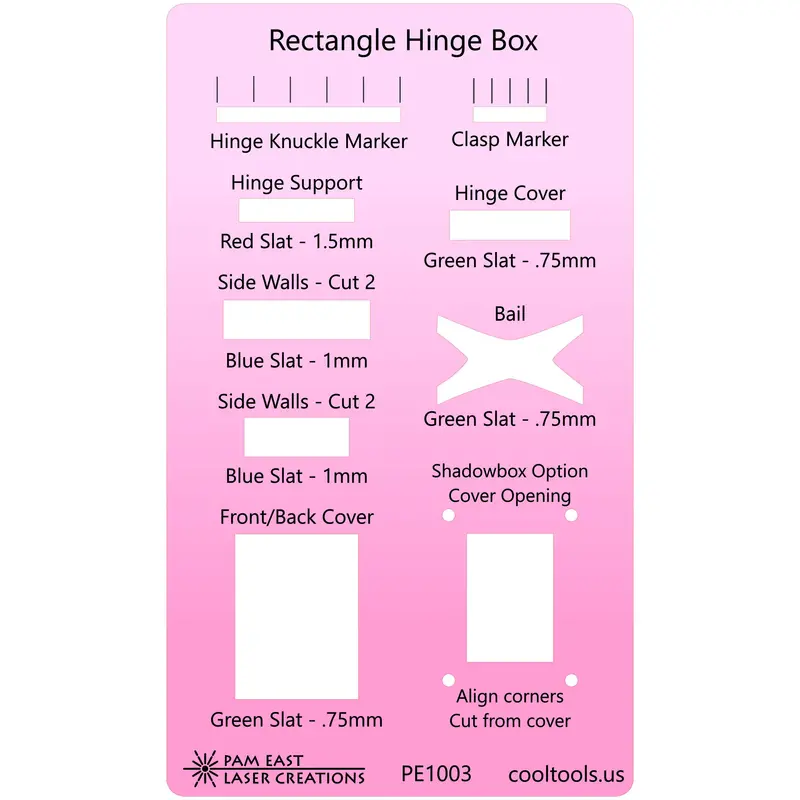 Pam East Hinge Box Template – Rectangular Jewelry Case Design Pattern 1