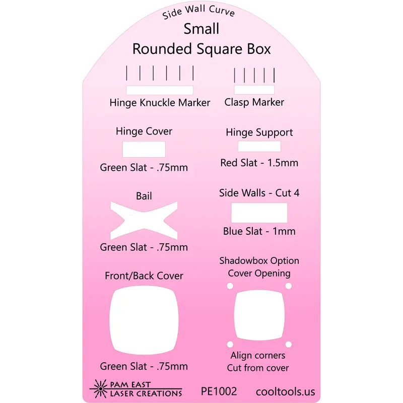 Pam East Small Rounded Square Box Template – Craftcast Miniature Jewelry Project Guide 1