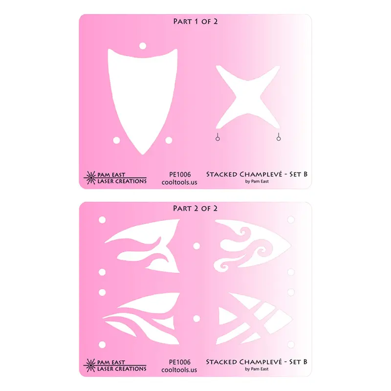 Pam East Stacked Champlevé Template Set B – Craftcast Enamel Art Kit 1