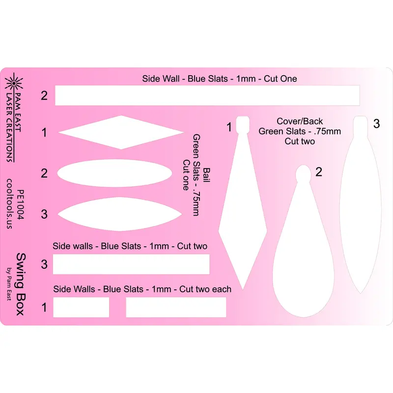 Pam East Swing Box Template – Craftcast Hinged Jewelry Project Guide 1