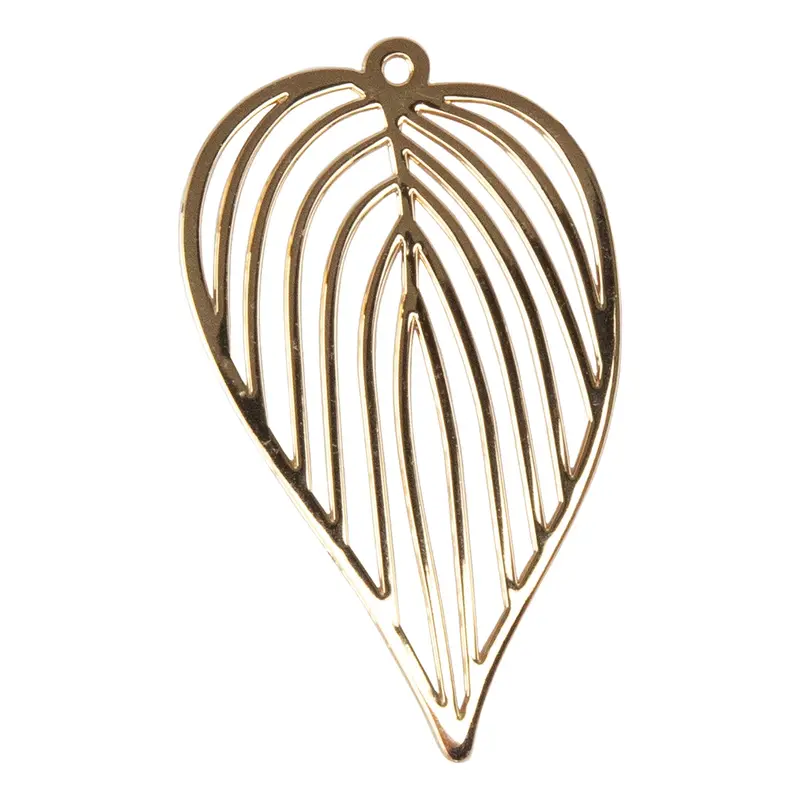 Philodendron Leaf Brass Pendant Set – 4-Piece Botanical Collection 1