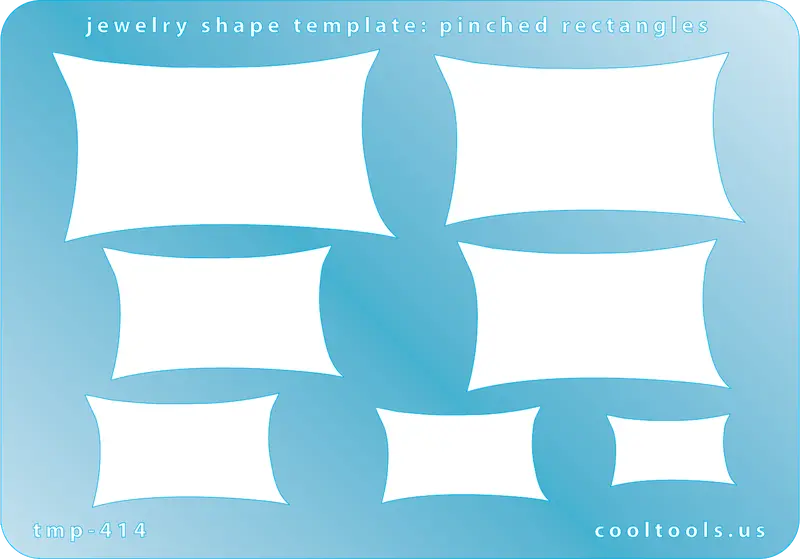 Pinched Rectangle Jewelry Template For Dynamic, Asymmetrical Metal Forms 1