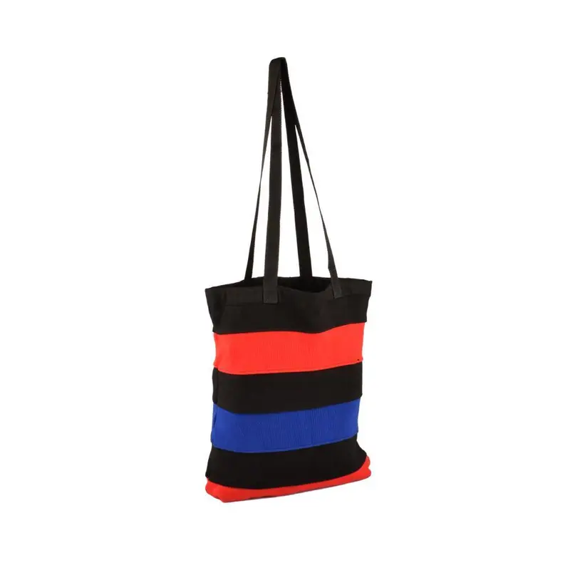 Polo Republica Contrast-Stripe Canvas Tote Bag 1