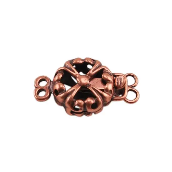 Puffed Fleur Double-Strand Copper Clasp – Single Piece 1