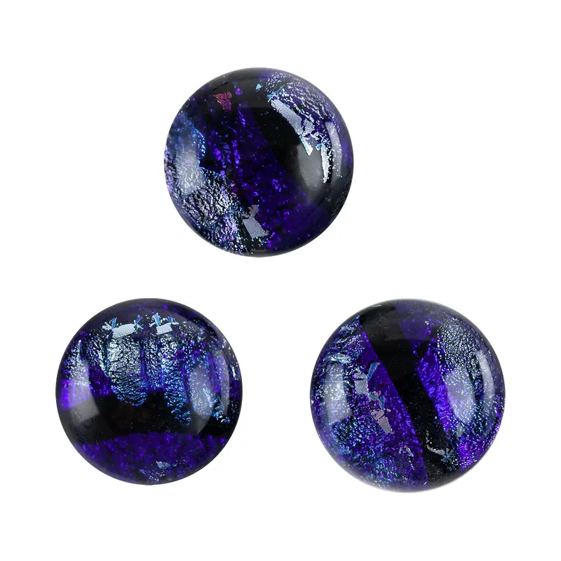 Purple Dichroic Glass Cabochons – Large Size (16–20Mm), Pack Of 3 1