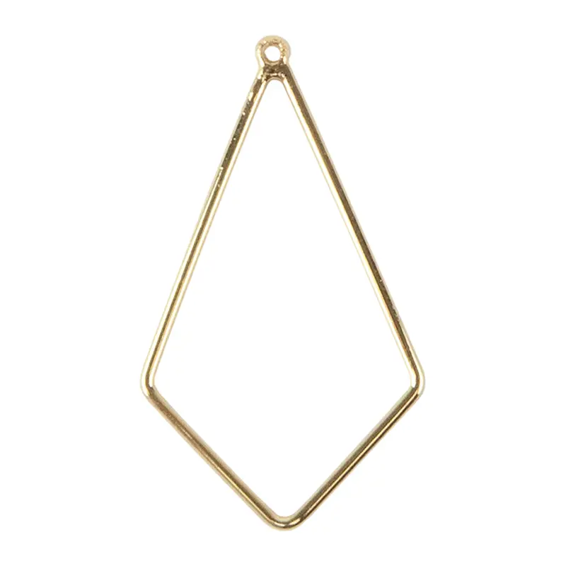Quadrangle Brass Pendant Set – 18K Gold-Plated, 4-Pack 1