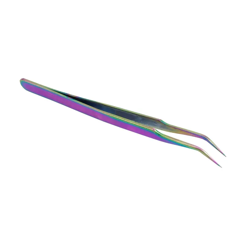 Rainbow-Colored Bent-Tip Precision Beading Tweezers 1