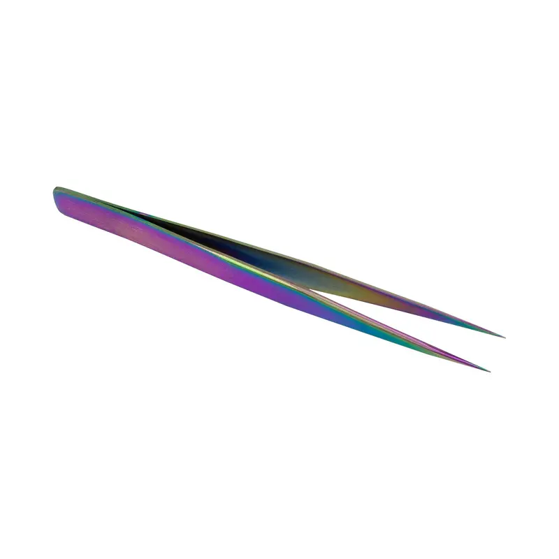Rainbow-Finished Stainless Steel Precision Beading Tweezers 1