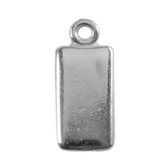 Rectangular Silver-Plated Pendant Blank – 6×11Mm – Pack Of 4 1