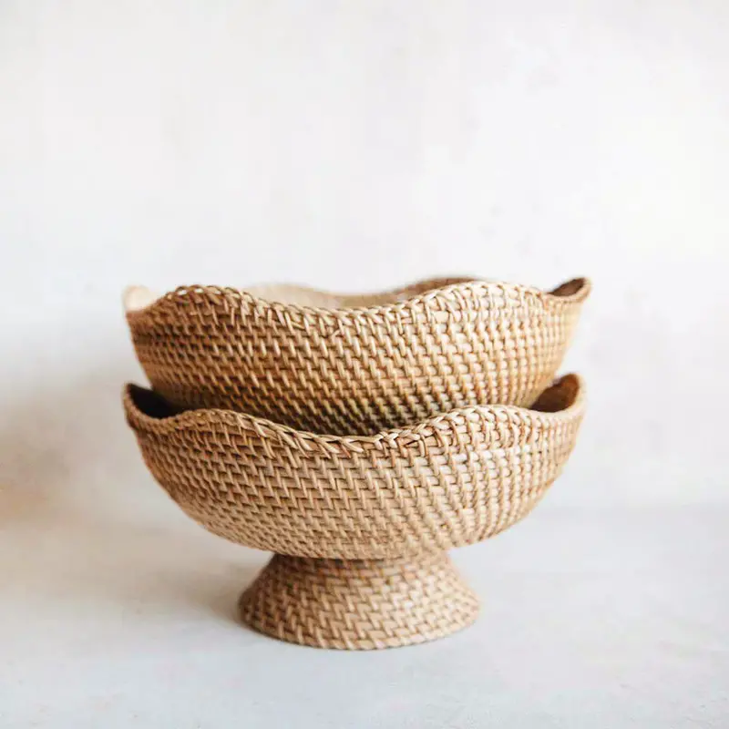 Rhode Scalloped Rattan Bowl 1