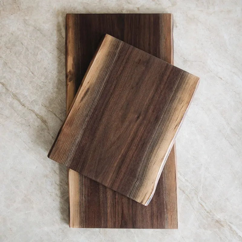 Roan Iris Live-Edge Walnut Chef'S Cutting Board 1