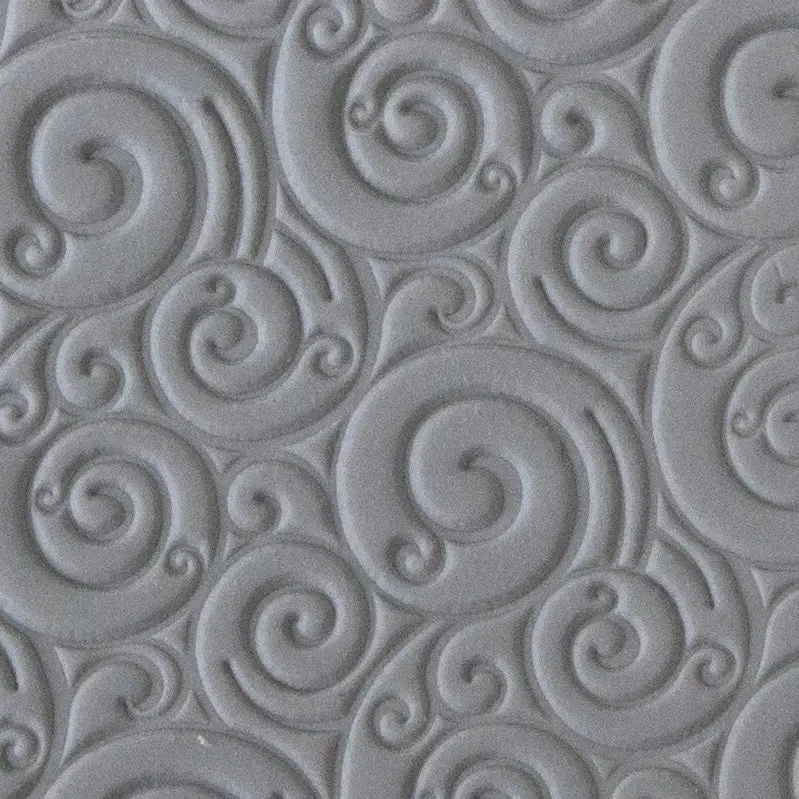 Rollable Texturing Tile With Curly Spiral Pattern 1