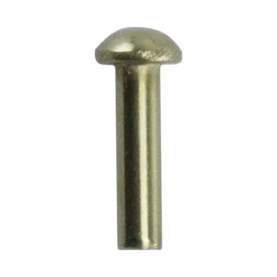 Round-Head Brass Rivets – 1/16" × 1/4", Pack Of 50 1