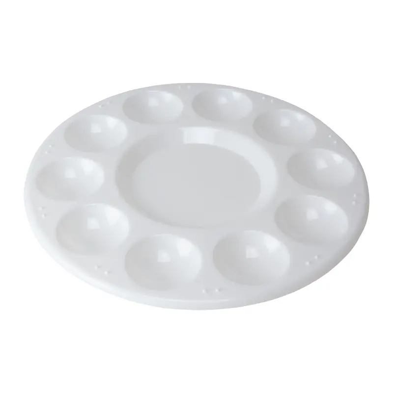 Round Sectioned Enamel Palette – Multi-Compartment 1