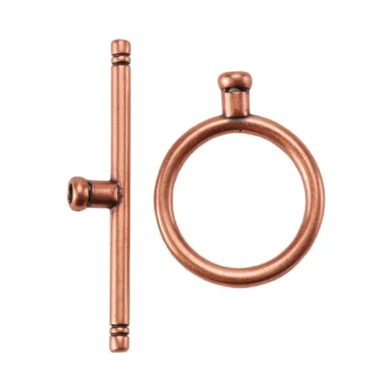 Round Thin Large Copper Toggle Clasp – Jewelry Fastener Set 1