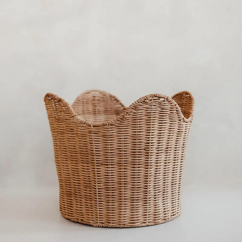 Ruby-Hued Rattan Basket 1