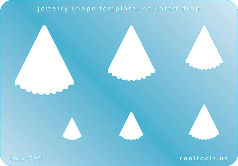 Serrated Edge Drop Jewelry Shape Template 1