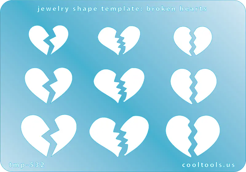 Shattered Heart Jewelry Template – Fragmented Love Symbol 1