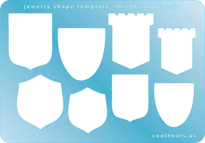 Shield And Crest Jewelry Template For Heraldic Or Vintage-Inspired Pendants 1