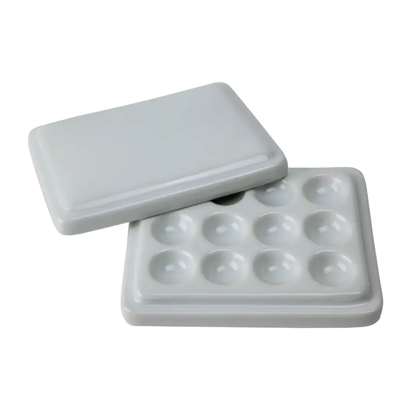Small Covered Porcelain Mixing Tray For Enameling Or Painting 1
