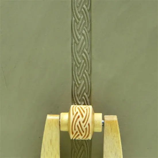 Small Wooden Texture Roller – Double Braid Pattern, 10Mm Width 1