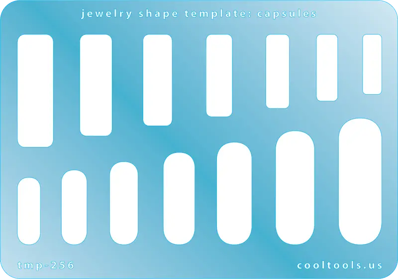 Solid Capsule Jewelry Template – Streamlined Oval Component Shape 1