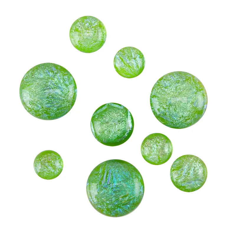 Spring Green Fireworks Dichroic Cabochon – Round, Color-Shifting 1