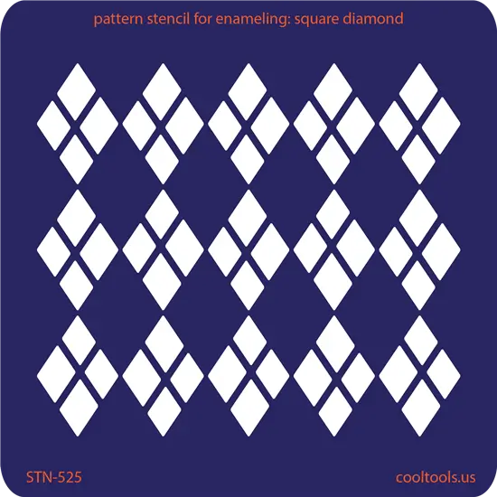 Square Diamond Pattern Stencil For Enameling 1