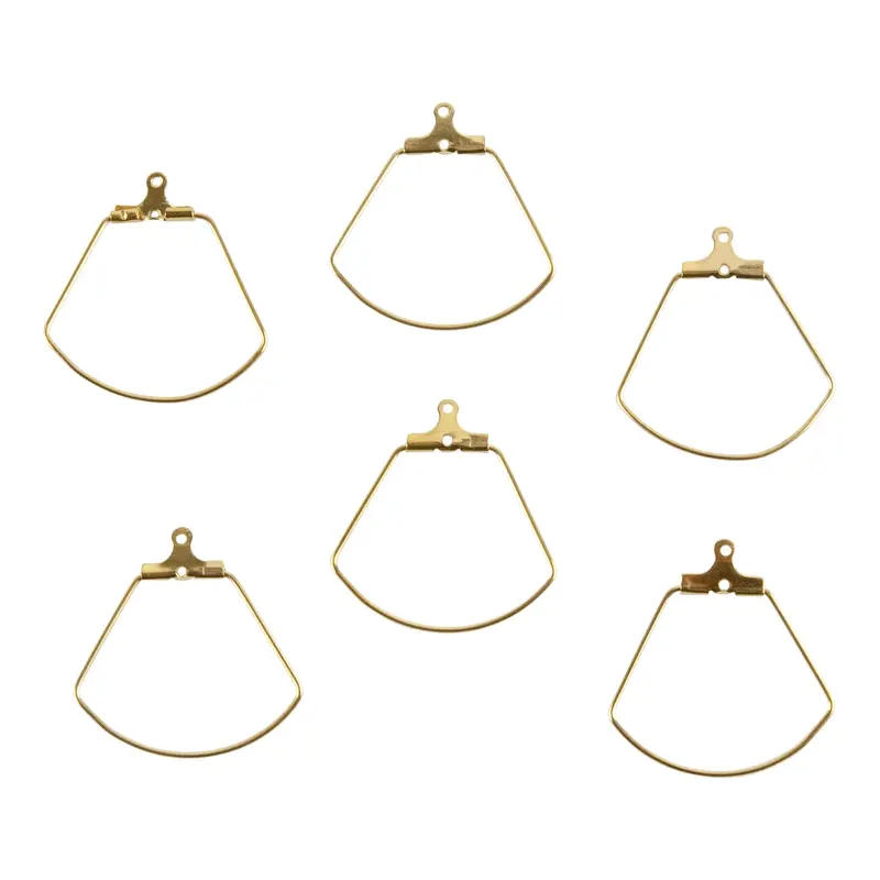 Stainless Steel Fan-Shaped Wire Hoop Pendants – Pack Of 6 1