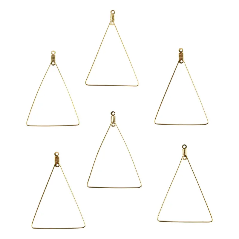 Stainless Steel Triangular Wire Pendants – Pack Of 6 1