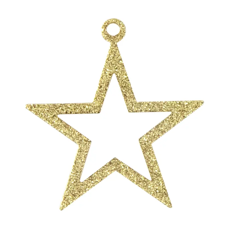 Star-Shaped Brass Pendant Set – 18K Gold-Plated, 6-Piece Pack 1