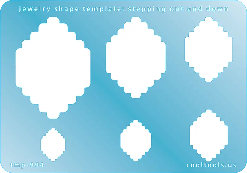 Stepping Out And Down Jewelry Shape Template – Layered Design Stencil 1