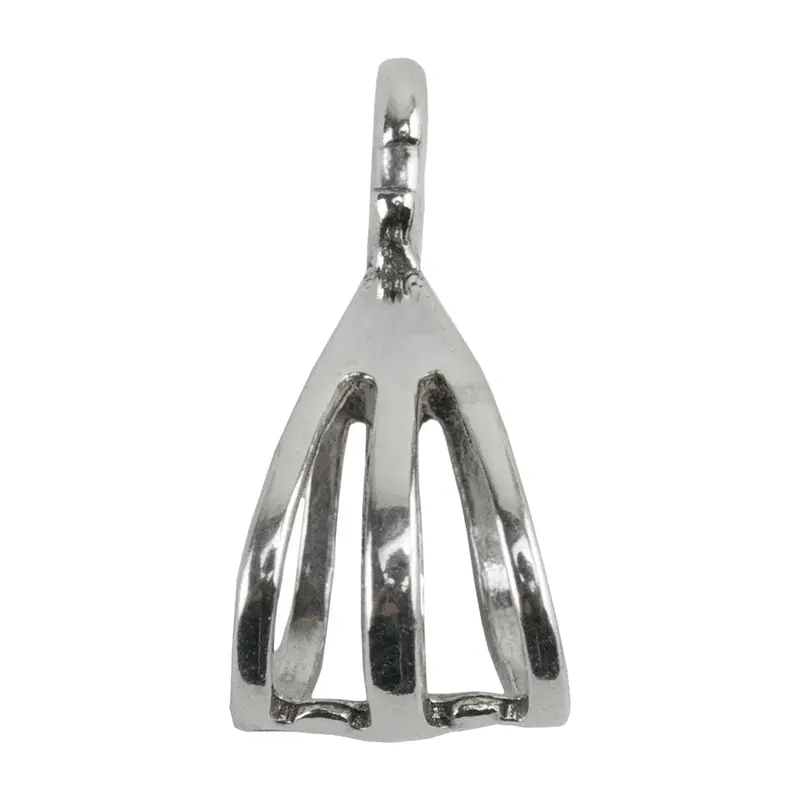 Sterling Silver Triple-Loop Pendant Bail With Open Ring (13Mm × 6.2Mm, 2-Pack) 1