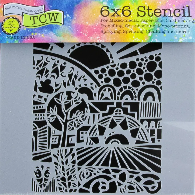 Sun Valley Landscape Stencil For Outdoor And Nature Crafts 1
