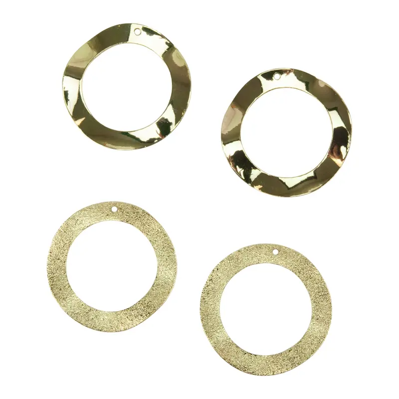 Textured Bumpy Ring Brass Pendant Kit (4 Count) 1